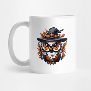 An owl wearing a witches hat Mug